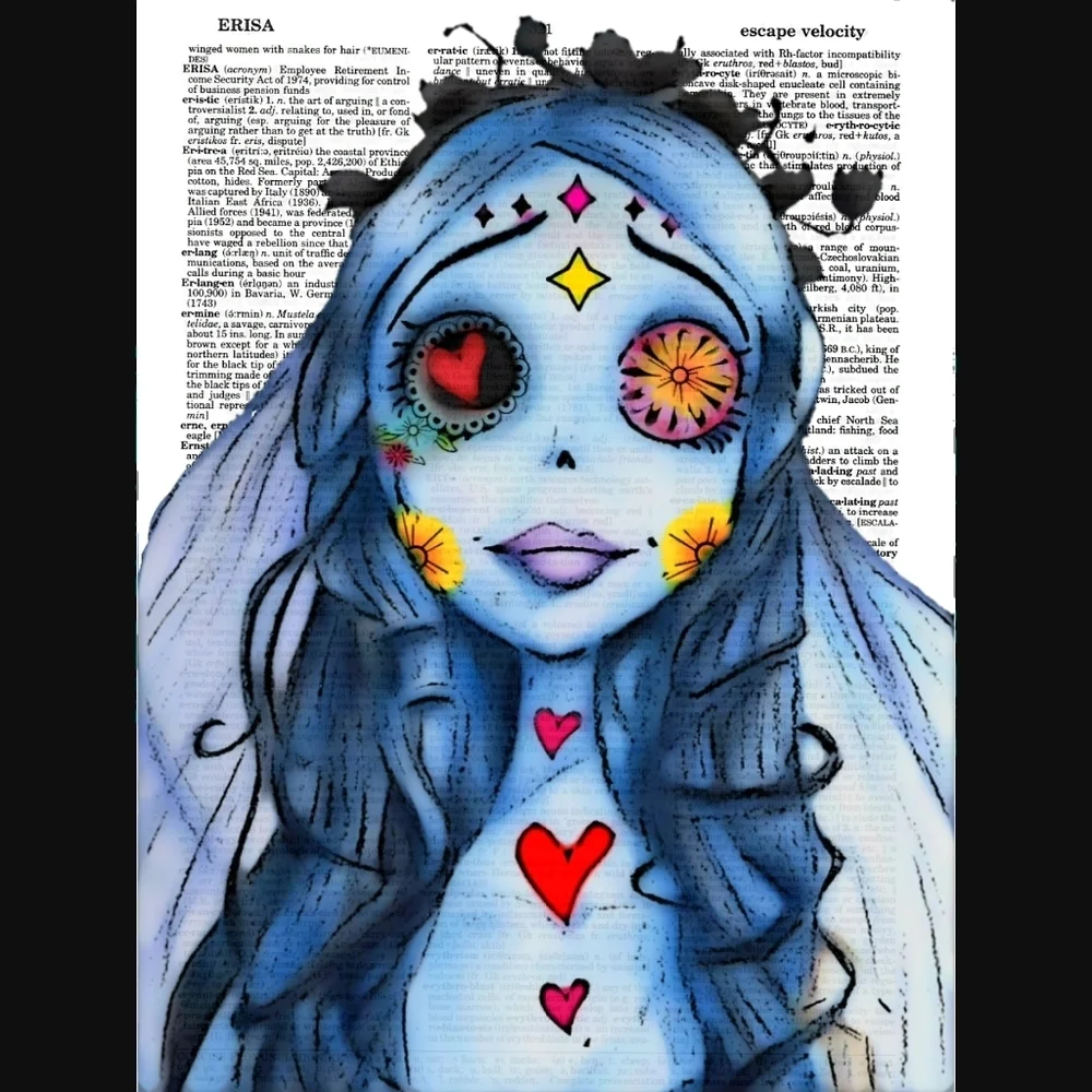 Corpse Bride Dictionary Art Print Halloween Gothic